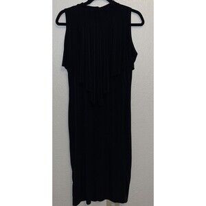 Almost Famous Black Ruffled Body Con Dress Women Sz XL Black